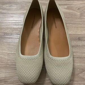 NWB Lucky Brand Metallic Knit Machine Washable Ballet Flat